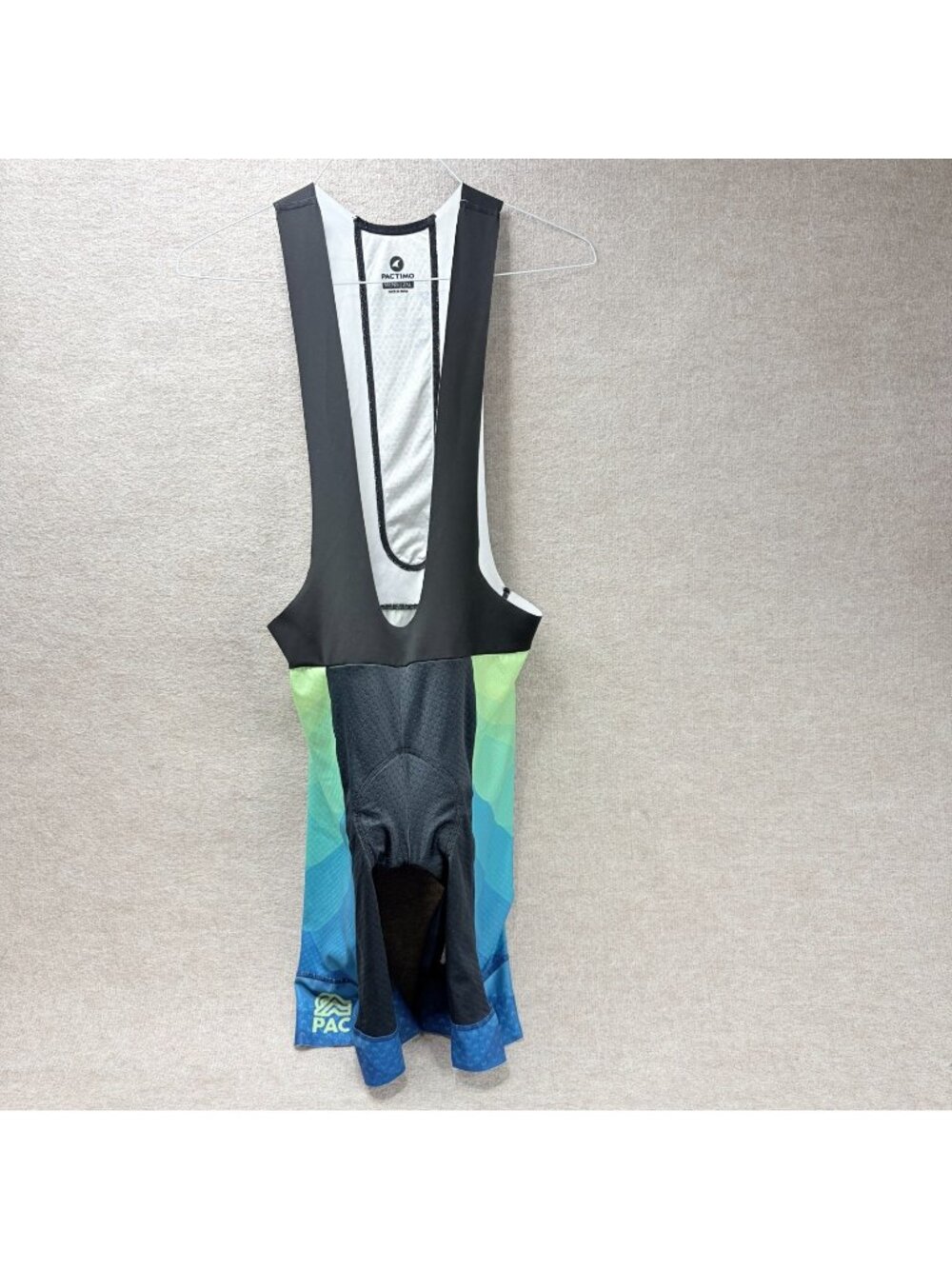 Pactimo Mens Cycling Bib 2XL Black Blue Padded 7.5" in